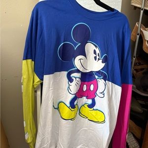 Disney Blue and Yellow Long Sleeve Mickey Mouse Tee